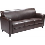 HERCULES Diplomat Series Brown Leather Sofa [BT-827-3-BN-GG]
