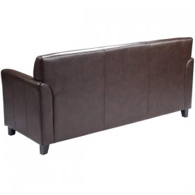 HERCULES Diplomat Series Brown Leather Sofa [BT-827-3-BN-GG]
