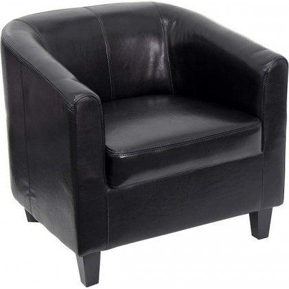Black Leather Office Guest Chair / Reception Chair [BT-873-BK-GG]