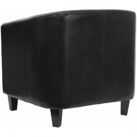 Black Leather Office Guest Chair / Reception Chair [BT-873-BK-GG]