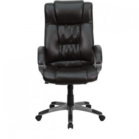 High Back Espresso Brown Leather Executive Office Chair [BT-9002H-BRN-GG]