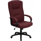 High Back Burgundy Fabric Executive Office Chair [BT-9022-BY-GG]