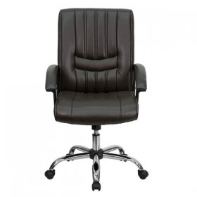 Mid-Back Espresso Brown Leather Manager's Chair [BT-9076-BRN-GG]