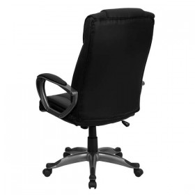 High Back Black Leather Executive Office Chair [BT-9177-BK-GG]