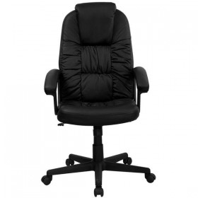 High Back Black Leather Executive Swivel Office Chair [BT-983-BK-GG]