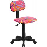Multi-Colored Swirl Printed Pink Computer Chair [BT-OLY-GG]