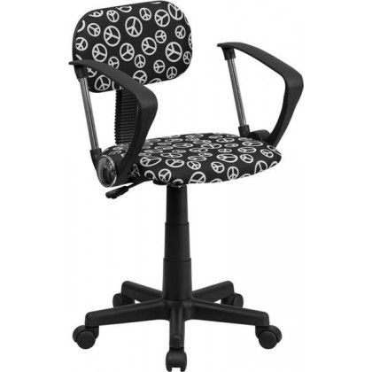 Peace Sign Printed Computer Chair with Arms [BT-PEACE-A-GG]