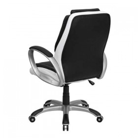Mid-Back Black and White Leather Executive Swivel Office Chair [CH-CX0217M-GG]