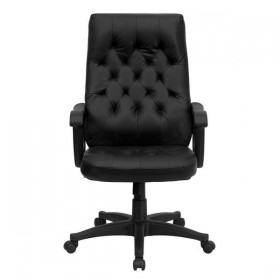 High Back Traditional Black Leather Executive Swivel Office Chair [CP-A136A01-GG]