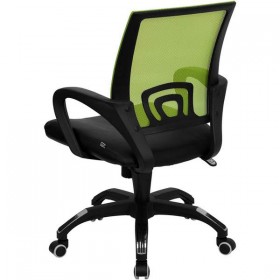 Mid-Back Green Mesh Computer Chair with Black Leather Seat [CP-B176A01-GREEN-GG]