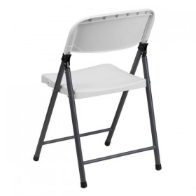 HERCULES Series 330 lb. Capacity White Plastic Folding Chair with Charcoal Frame [DAD-YCD-50-WH-GG]