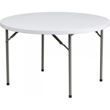 48'' Round Granite White Plastic Folding Table [DAD-YCZ-122R-GG]