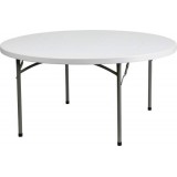 60'' Round Granite White Plastic Folding Table [DAD-YCZ-152R-GW-GG]