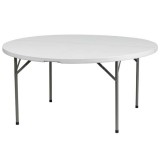 60'' Round Granite White Plastic Folding Table [DAD-YCZ-154-GW-GG]