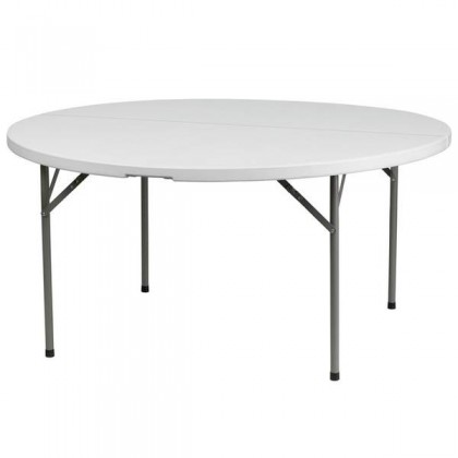 60'' Round Granite White Plastic Folding Table [DAD-YCZ-154-GW-GG]