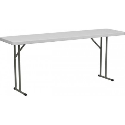18''W x 72''L Granite White Plastic Folding Training Table [DAD-YCZ-180-GW-GG]