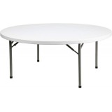 72'' Round Granite White Plastic Folding Table [DAD-YCZ-180R-GW-GG]