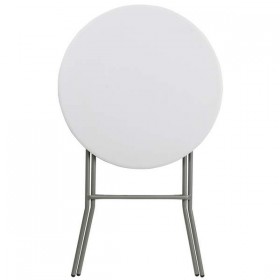 32'' Round Granite White Plastic Bar Height Folding Table [DAD-YCZ-80R-2-BAR-GW-GG]