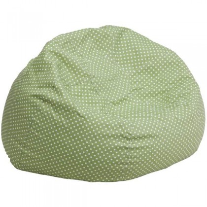 Oversized Green Dot Bean Bag Chair [DG-BEAN-LARGE-DOT-GRN-GG]