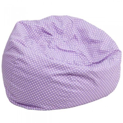 Oversized Lavender Dot Bean Bag Chair [DG-BEAN-LARGE-DOT-PUR-GG]