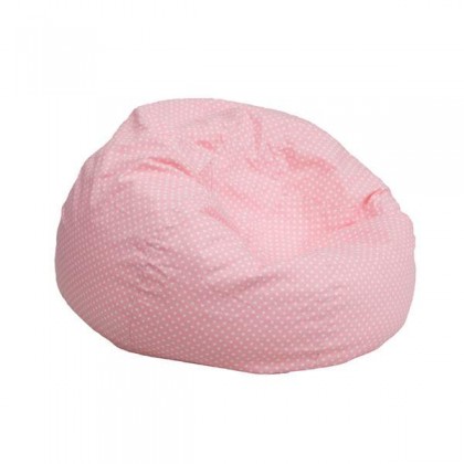 Small Light Pink Dot Kids Bean Bag Chair [DG-BEAN-SMALL-DOT-PK-GG]