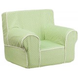Small Green Dot Kids Chair with White Piping [DG-CH-KID-DOT-GRN-GG]