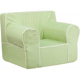 Oversized Green Dot Kids Chair with White Piping [DG-LGE-CH-KID-DOT-GRN-GG]