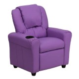 Contemporary Lavender Vinyl Kids Recliner with Cup Holder and Headrest [DG-ULT-KID-LAV-GG]