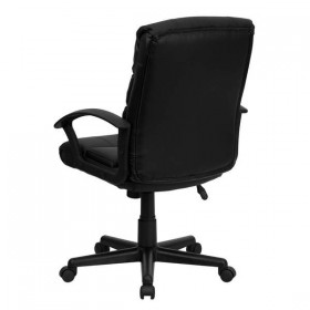 Mid-Back Black Leather Office Chair [GO-1004-BK-LEA-GG]