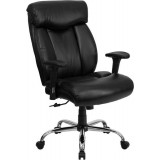 HERCULES Series 350 lb. Capacity Big & Tall Black Leather Office Chair with Arms [GO-1235-BK-LEA-A-GG]