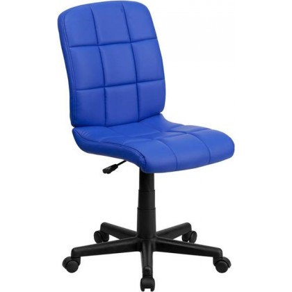 Mid-Back Blue Quilted Vinyl Task Chair [GO-1691-1-BLUE-GG]