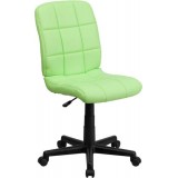 Mid-Back Green Quilted Vinyl Task Chair [GO-1691-1-GREEN-GG]