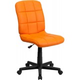 Mid-Back Orange Quilted Vinyl Task Chair [GO-1691-1-ORG-GG]