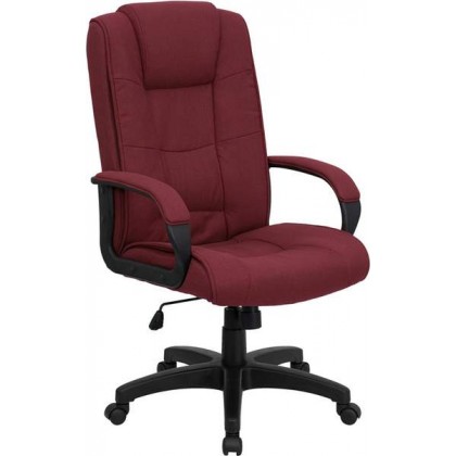 High Back Burgundy Fabric Executive Office Chair [GO-5301B-BY-GG]