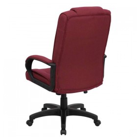 High Back Burgundy Fabric Executive Office Chair [GO-5301B-BY-GG]