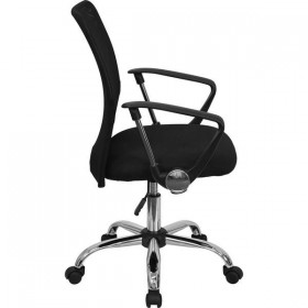 Mid-Back Black Mesh Computer Chair with Chrome Finished Base [GO-6057-GG]