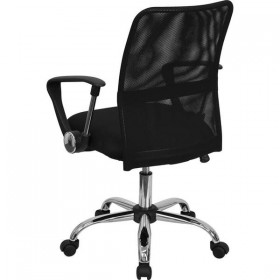 Mid-Back Black Mesh Computer Chair with Chrome Finished Base [GO-6057-GG]