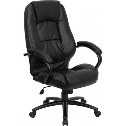 High Back Black Leather Executive Office Chair [GO-710-BK-GG]