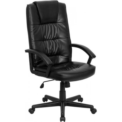 High Back Black Leather Executive Office Chair [GO-7102-GG]