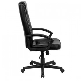 High Back Black Leather Executive Office Chair [GO-7102-GG]