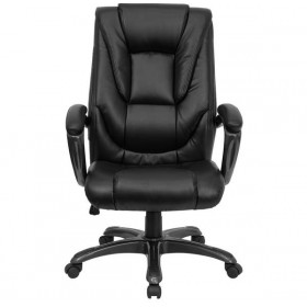 High Back Black Leather Executive Office Chair [GO-7194B-BK-GG]