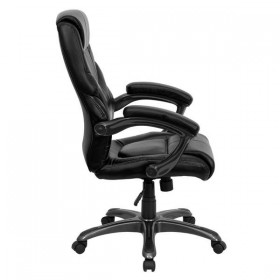 High Back Black Leather Overstuffed Executive Office Chair [GO-724H-BK-LEA-GG]