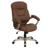 High Back Brown Microfiber Upholstered Contemporary Office Chair [GO-725-BN-GG]