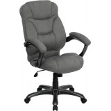High Back Gray Microfiber Upholstered Contemporary Office Chair [GO-725-GY-GG]