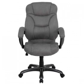 High Back Gray Microfiber Upholstered Contemporary Office Chair [GO-725-GY-GG]