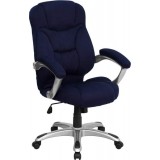 High Back Navy Blue Microfiber Upholstered Contemporary Office Chair [GO-725-NVY-GG]