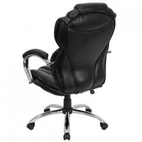 High Back Transitional Style Black Leather Executive Office Chair [GO-908A-BK-GG]