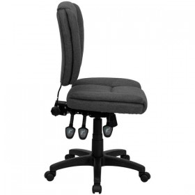Mid-Back Gray Fabric Multi-Functional Ergonomic Task Chair [GO-930F-GY-GG]