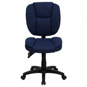 Mid-Back Navy Blue Fabric Multi-Functional Ergonomic Task Chair [GO-930F-NVY-GG]