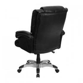 High Back Black Leather OverStuffed Executive Office Chair [GO-958-BK-GG]